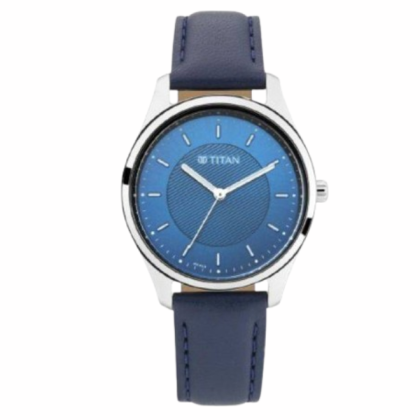 Titan Workwear 2639SL02 Blue Dial Leather Strap Quartz Women Watch